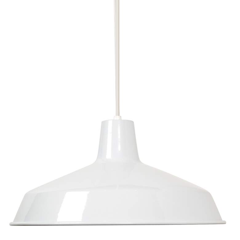 Image 2 Nuvo Warehouse 16" Wide White Metal Pendant Light