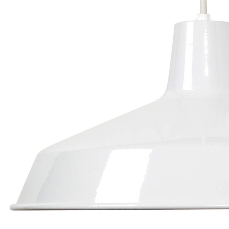 Image 3 Nuvo Warehouse 16" Wide White Metal Pendant Light more views