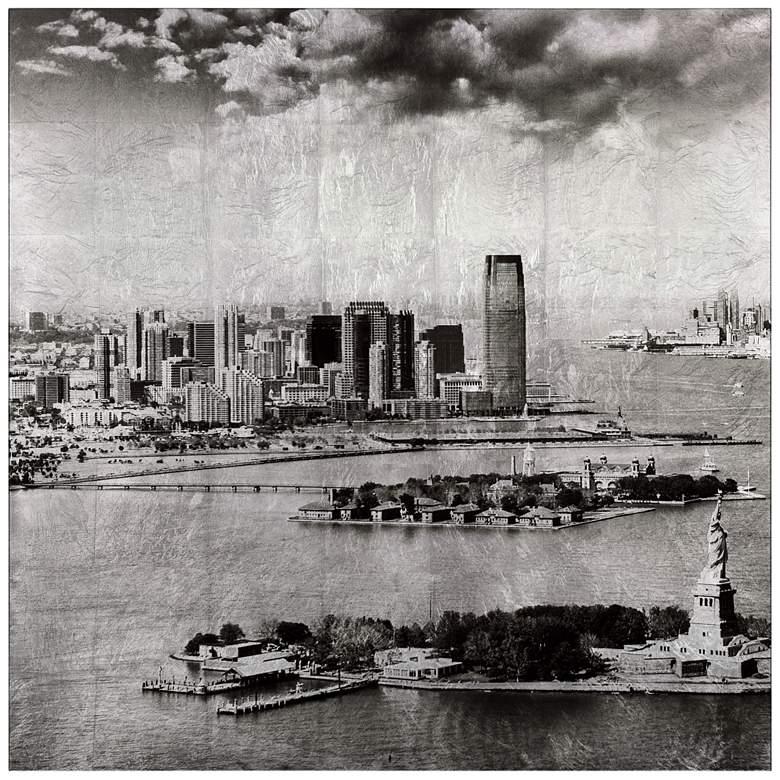 Image 2 NY Skyline A Reverse Printed Tempered Glass with Silver Leaf Wall Art