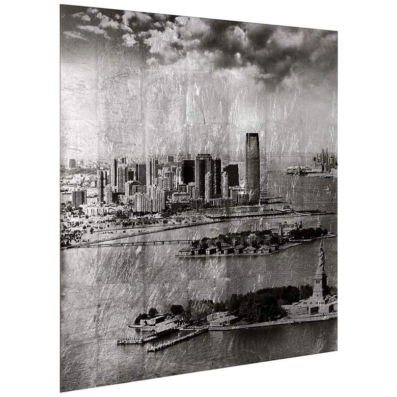 Image 4 NY Skyline A Reverse Printed Tempered Glass with Silver Leaf Wall Art more views