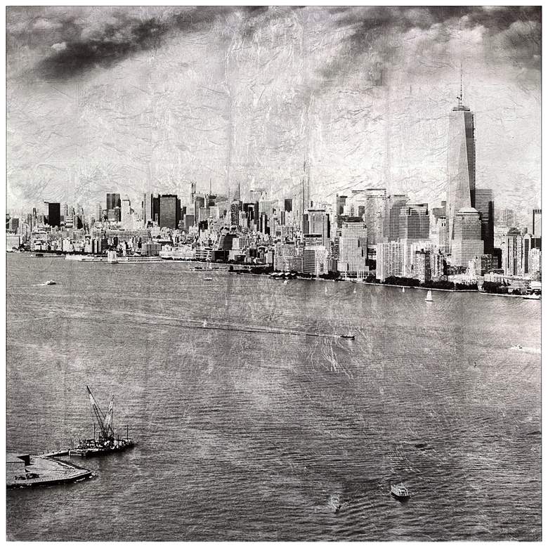 Image 2 NY Skyline B Reverse Printed Tempered Glass with Silver Leaf Wall Art