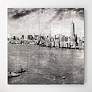 NY Skyline B Reverse Printed Tempered Glass with Silver Leaf Wall Art