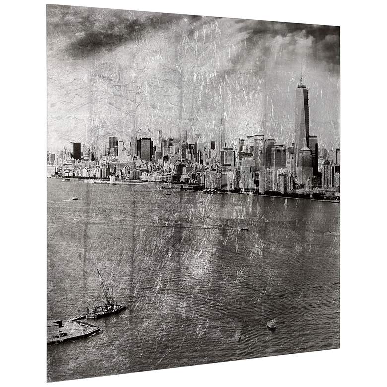 Image 4 NY Skyline B Reverse Printed Tempered Glass with Silver Leaf Wall Art more views