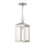 Thumbnail4 of Nyack 1 Light Brushed Nickel Outdoor Pendant Lantern more views
