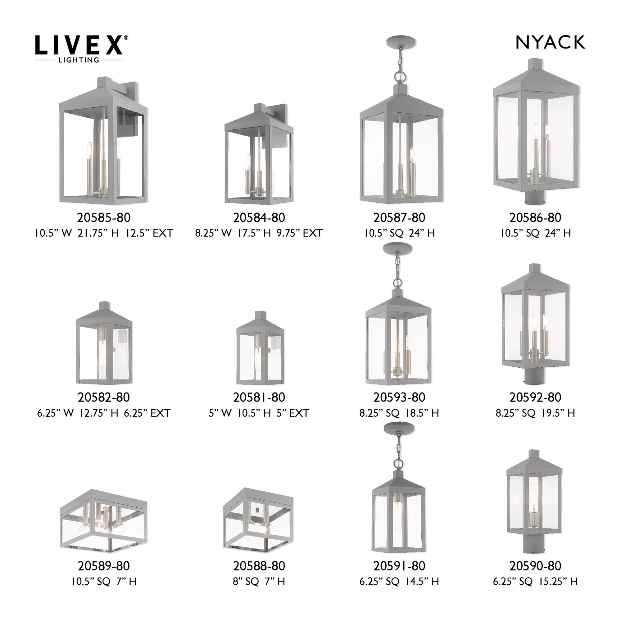 Image 3 Nyack 1 Light Nordic Gray Outdoor Wall Lantern more views