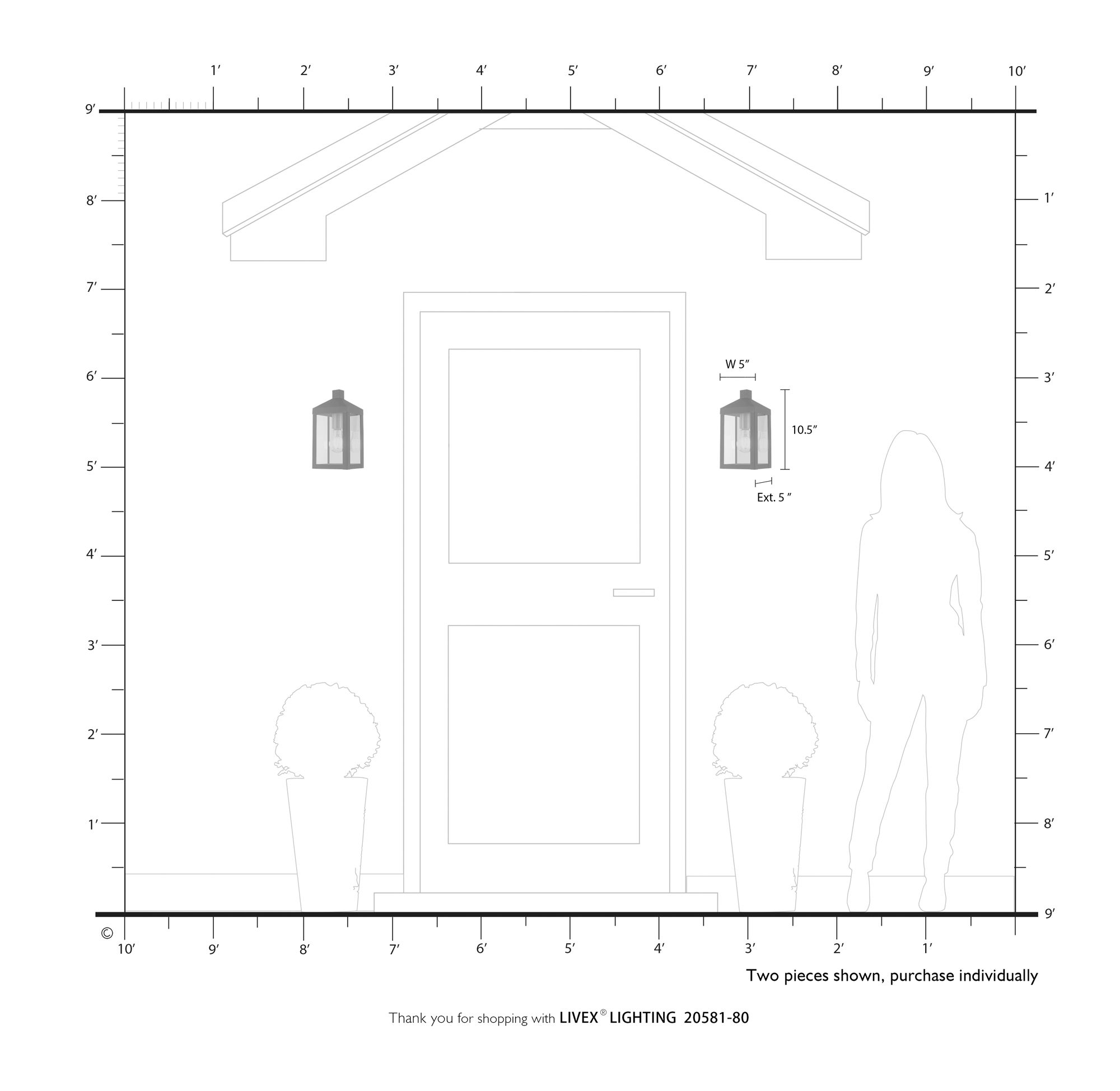 Nyack 1 Light Nordic Gray Outdoor Wall Lantern