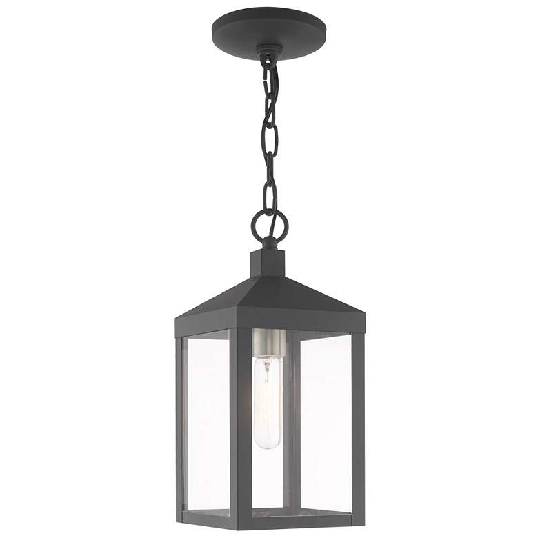 Image 1 Nyack 1 Light Scandinavian Gray Outdoor Pendant Lantern