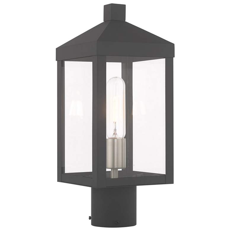 Image 1 Nyack 1 Light Scandinavian Gray Outdoor Post Top Lantern