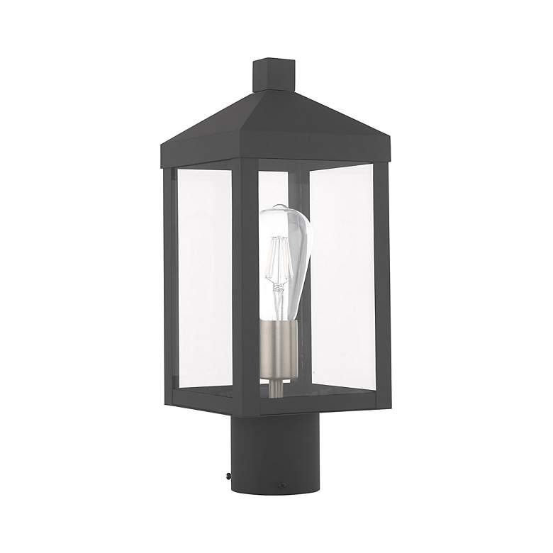 Image 4 Nyack 1 Light Scandinavian Gray Outdoor Post Top Lantern more views
