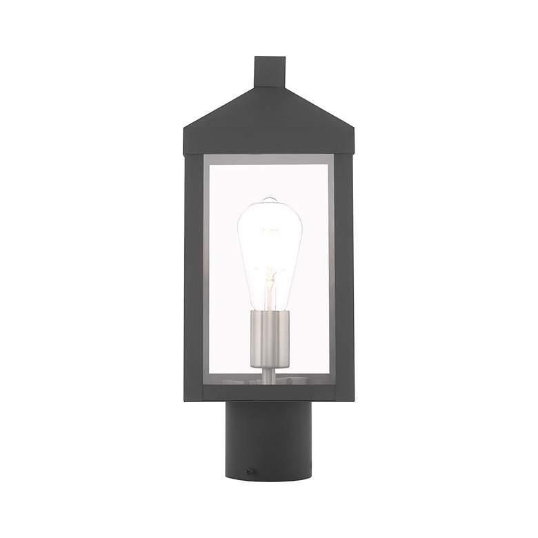 Image 5 Nyack 1 Light Scandinavian Gray Outdoor Post Top Lantern more views