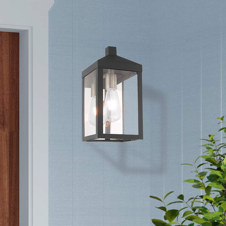 Image 1 Nyack 1 Light Scandinavian Gray Outdoor Wall Lantern