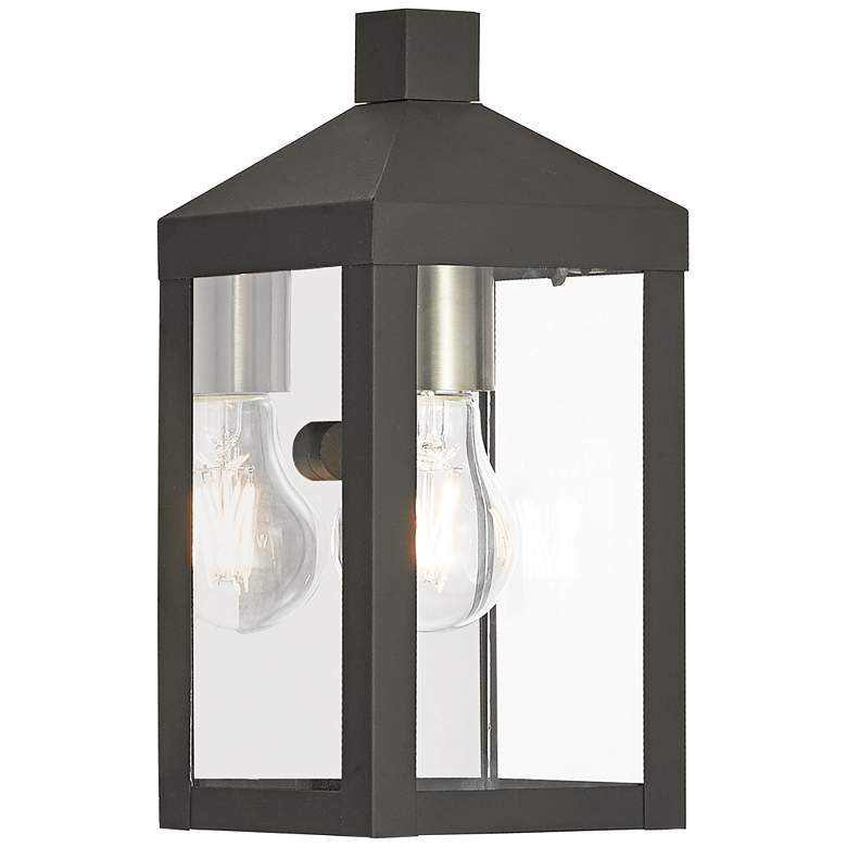 Image 1 Nyack 10 1/2" High Black Outdoor Wall Light