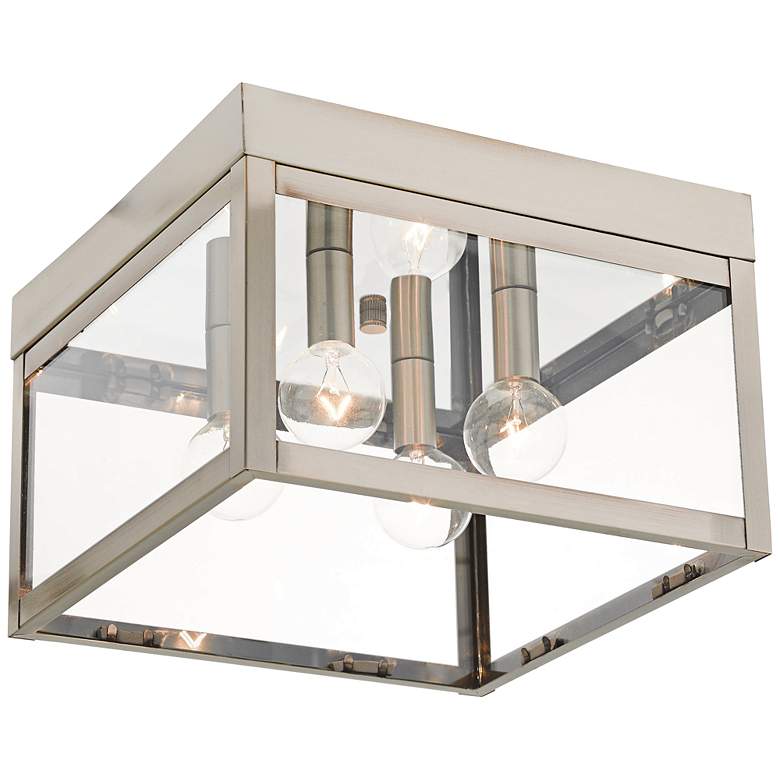 Image 2 Nyack 10 1/2 inch Wide Brushed Nickel Outdoor Ceiling Light