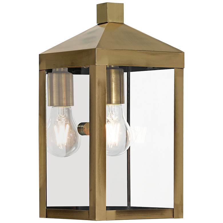 Image 1 Nyack 12 3/4" High Antique Brass Outdoor Wall Light