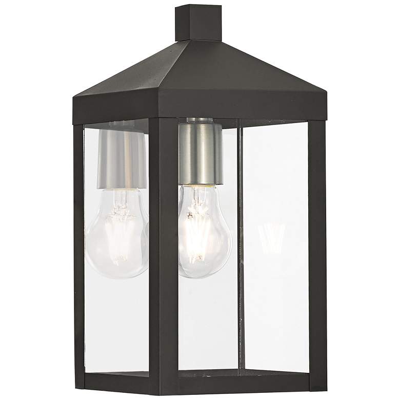 Image 1 Nyack 12 3/4" High Black Outdoor Wall Light