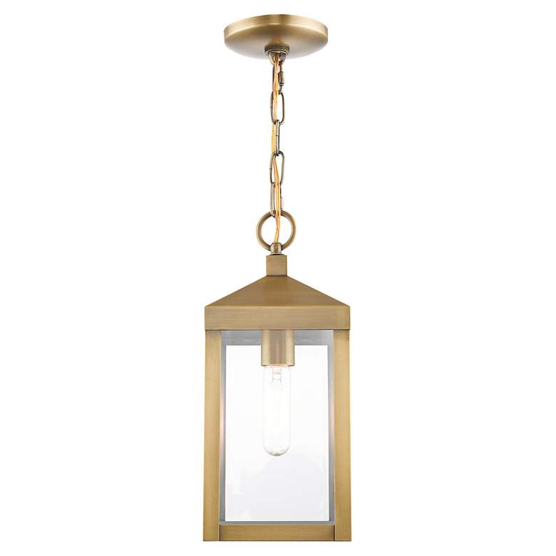 Image 2 Nyack 14 1/2" High Antique Brass Outdoor Hanging Light more views