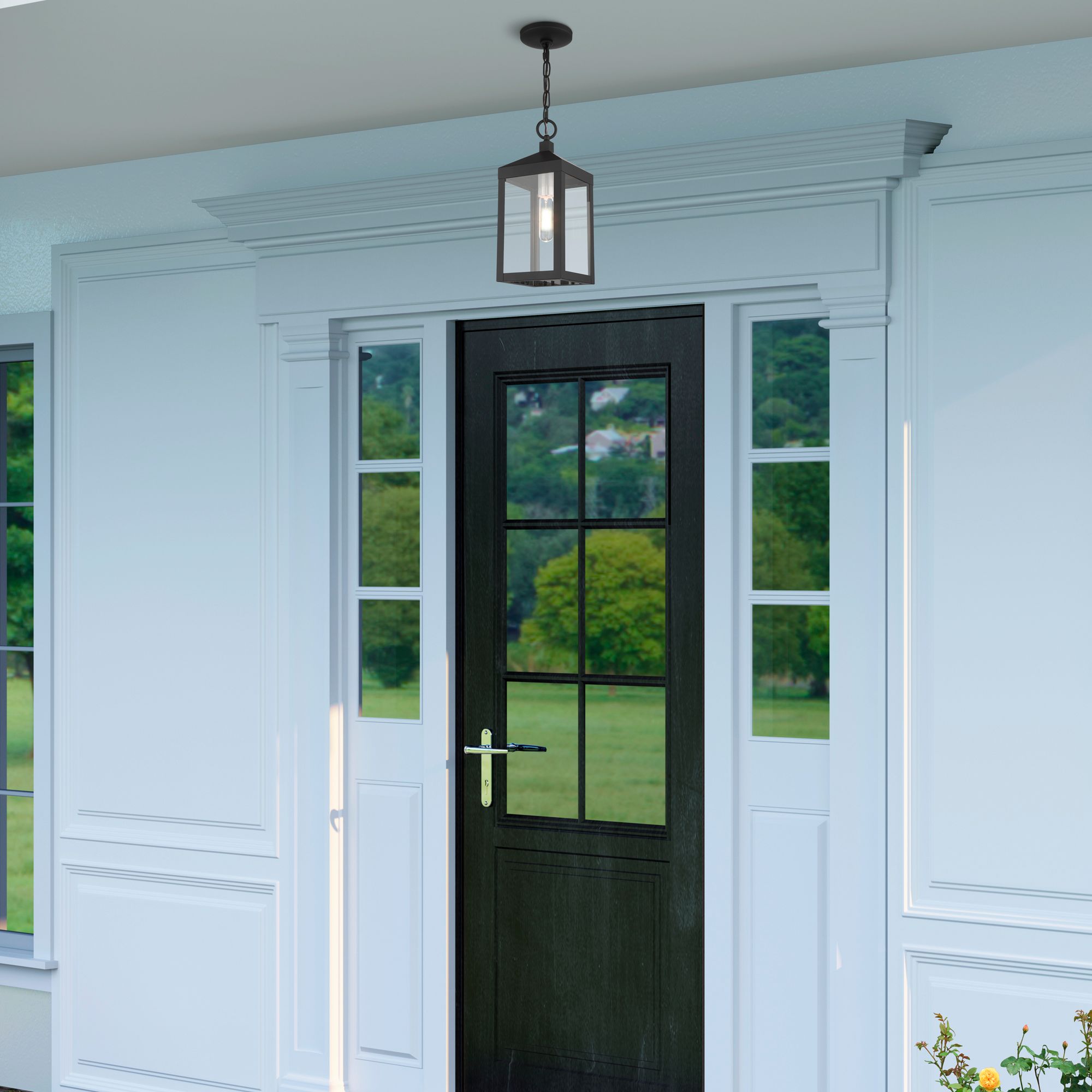 Nyack 14 1/2" High Black Outdoor Hanging Light in scene