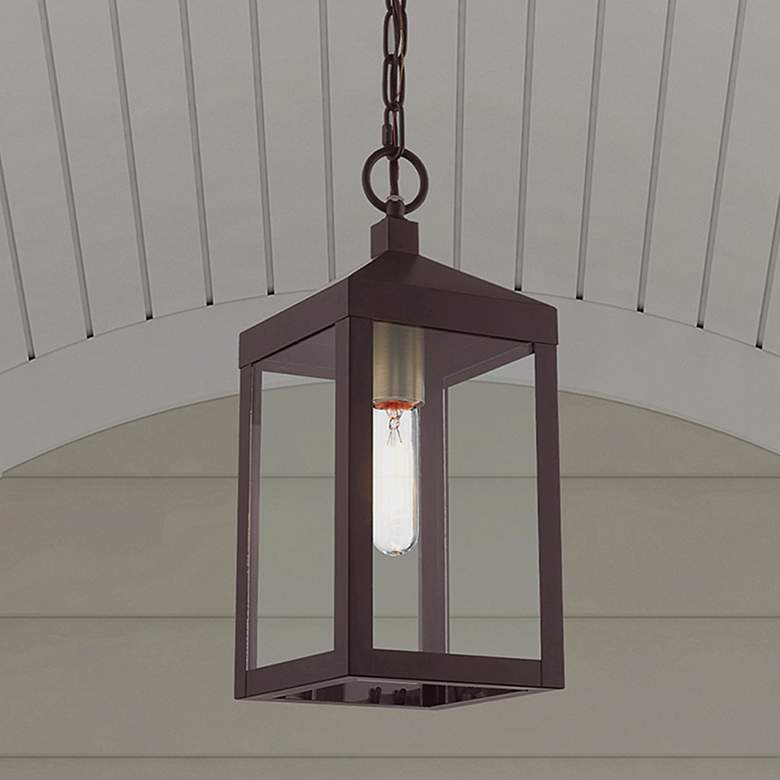 Image 2 Nyack 14 1/2" High Bronze Outdoor Hanging Ceiling Light
