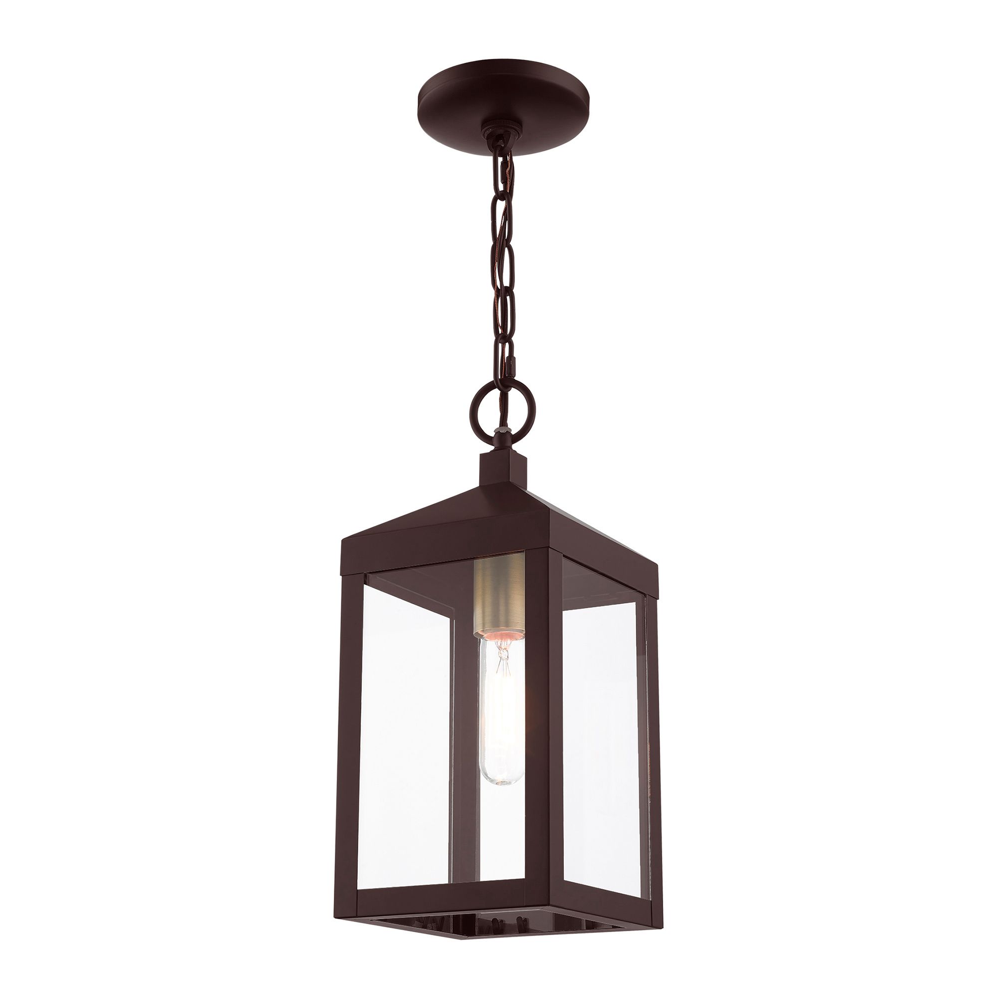 Nyack 14 1/2" High Bronze Outdoor Hanging Ceiling Light in scene