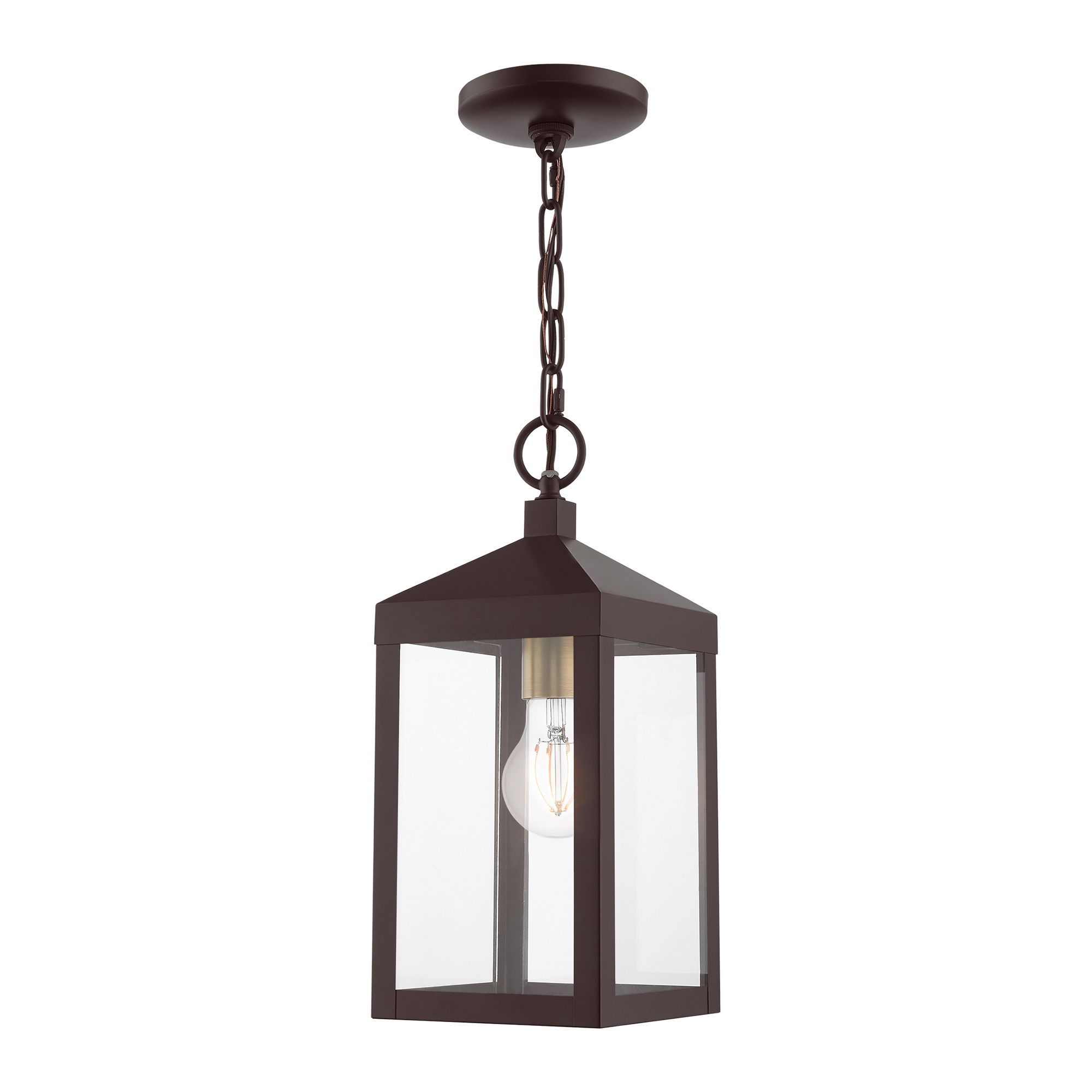 Nyack 14 1/2" High Bronze Outdoor Hanging Ceiling Light in scene
