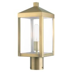 Nyack 15 1/4" High Antique Brass Outdoor Post Light