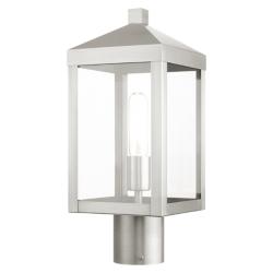 Nyack 15 1/4" High Brushed Nickel Outdoor Post Light