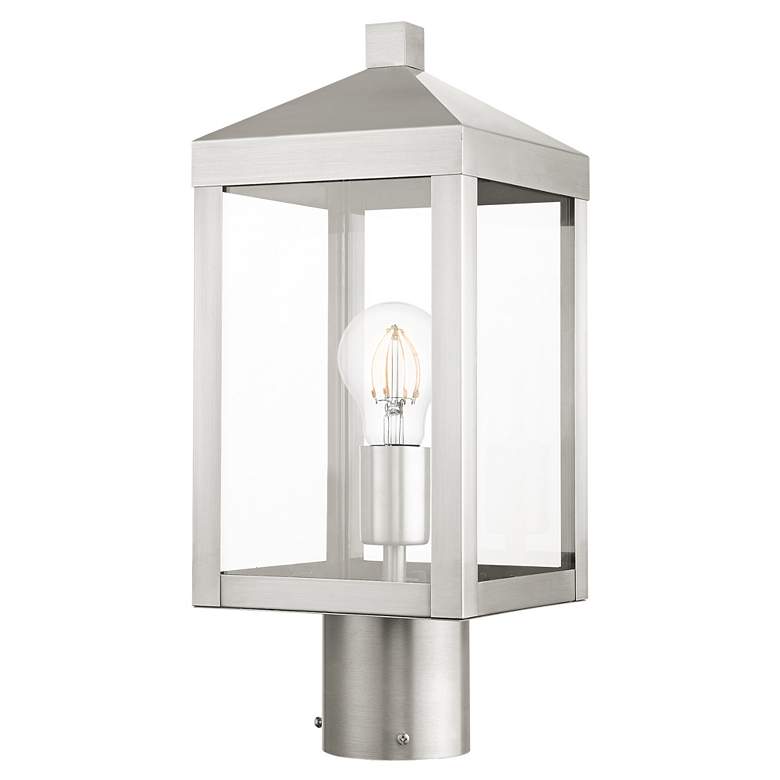 Image 2 Nyack 15 1/4" High Brushed Nickel Outdoor Post Light more views