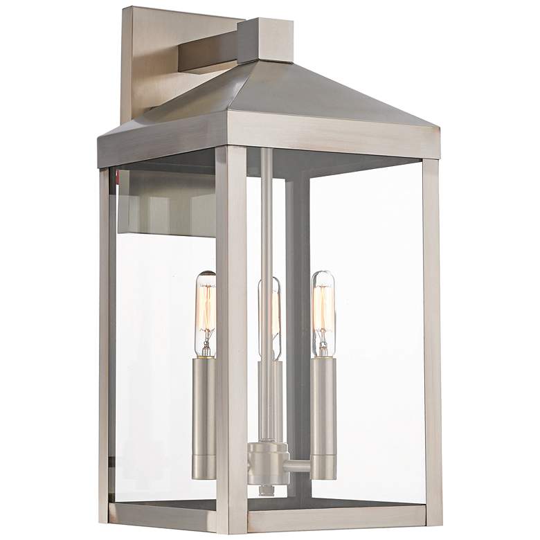 Image 2 Nyack 17 1/2" High Brushed Nickel Outdoor Wall Light