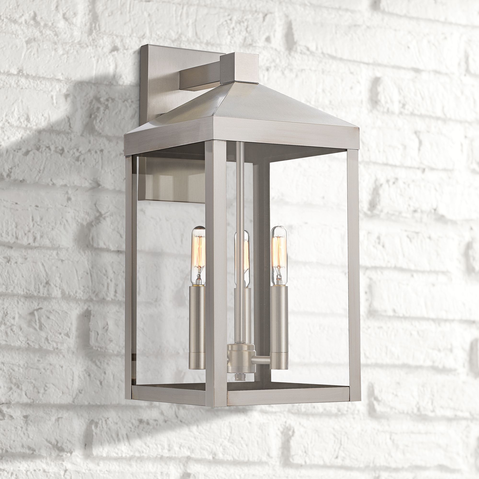 brushed nickel exterior wall lights