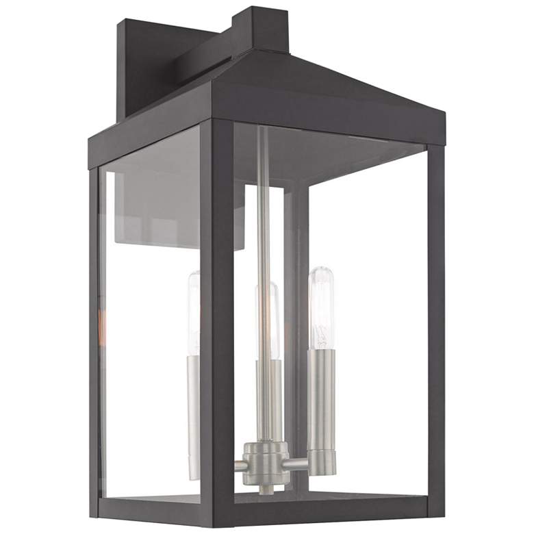 Image 1 Nyack 17 1/2"H Scandinavian Gray Outdoor Lantern Wall Light