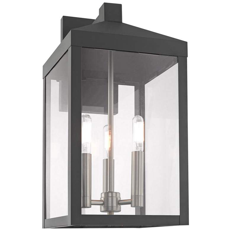 Image 2 Nyack 17 1/2"H Scandinavian Gray Outdoor Lantern Wall Light more views