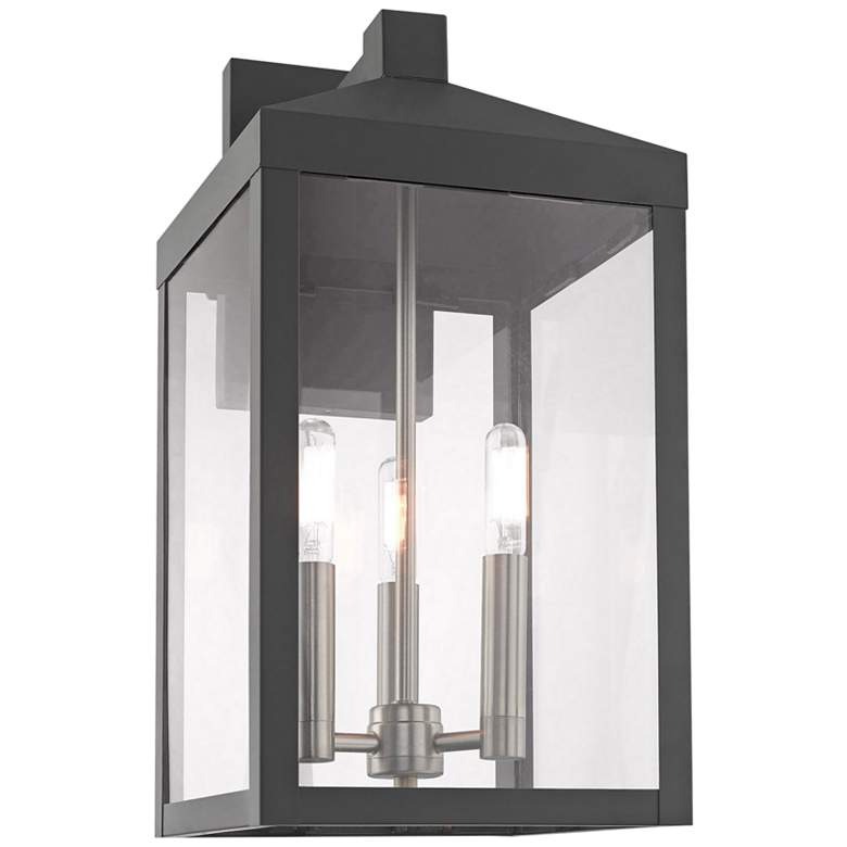 Image 2 Nyack 17 1/2 inchH Scandinavian Gray Outdoor Lantern Wall Light more views