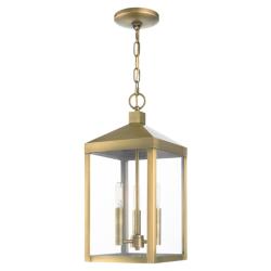 Nyack 18 1/2" High Antique Brass Outdoor Hanging Light