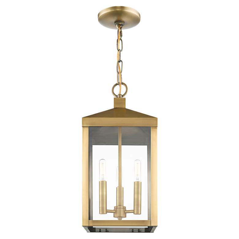 Image 2 Nyack 18 1/2" High Antique Brass Outdoor Hanging Light more views