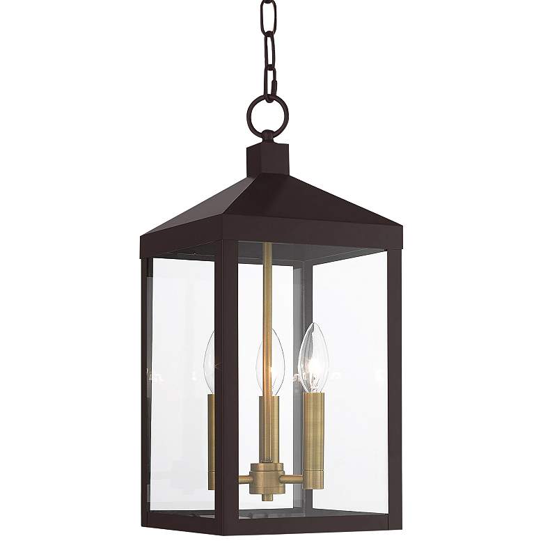 Image 3 Nyack 18 1/2" High Bronze 3-Light Outdoor Hanging Light
