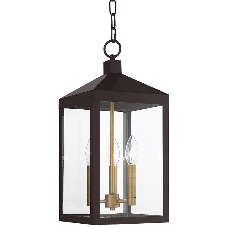 Image 3 Nyack 18 1/2 inch High Bronze 3-Light Outdoor Hanging Light