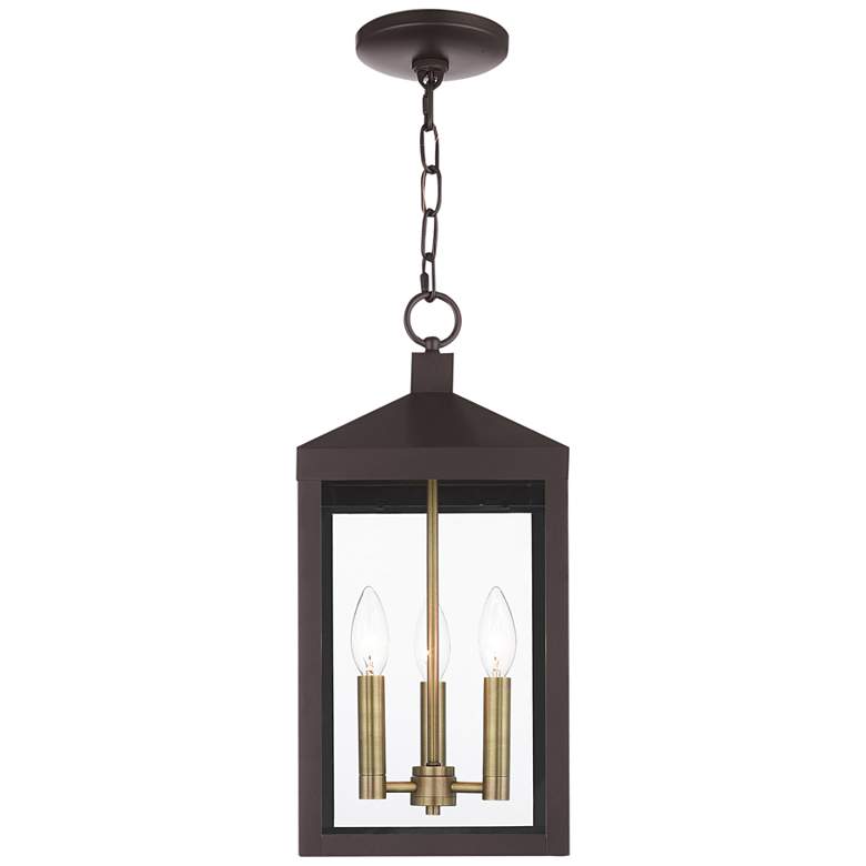 Image 5 Nyack 18 1/2 inch High Bronze 3-Light Outdoor Hanging Light more views