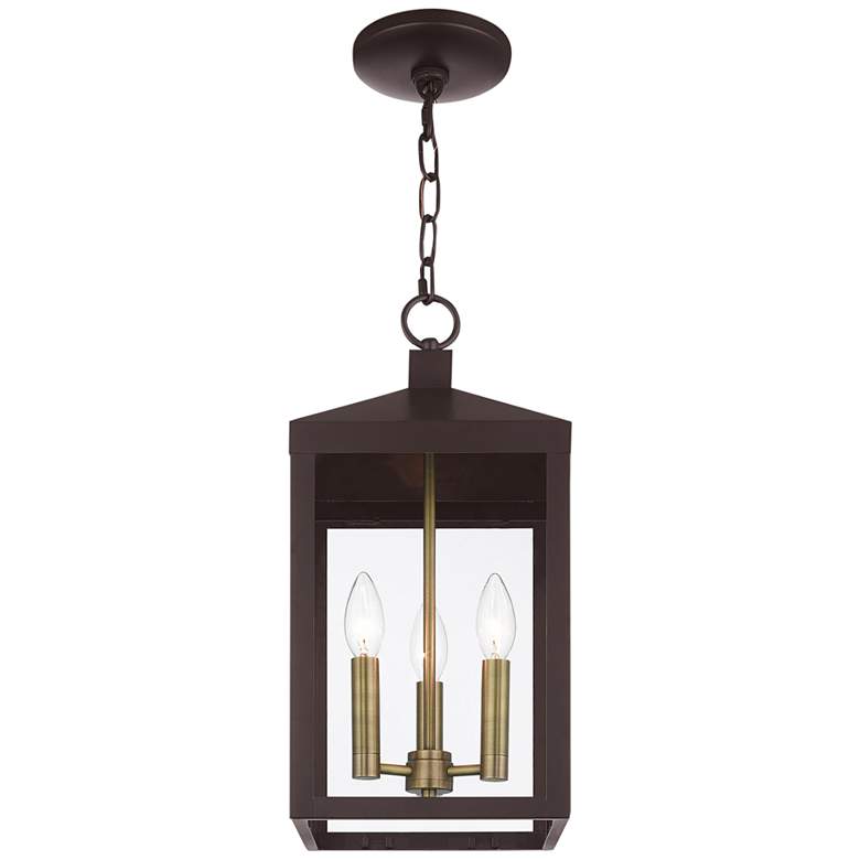 Image 6 Nyack 18 1/2 inch High Bronze 3-Light Outdoor Hanging Light more views