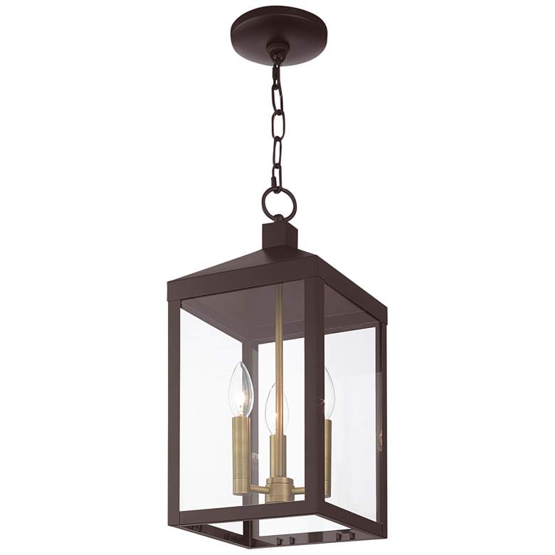 Image 7 Nyack 18 1/2 inch High Bronze 3-Light Outdoor Hanging Light more views