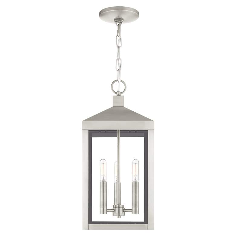 Image 1 Nyack 18 1/2 inch High Brushed Nickel Outdoor Hanging Light