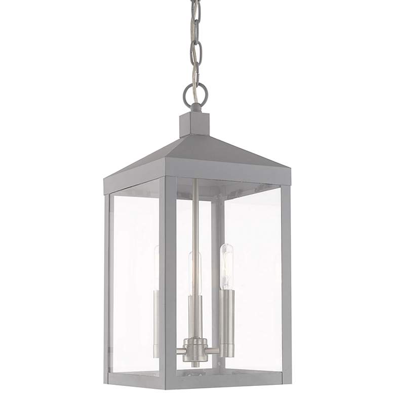 Image 3 Nyack 18 1/2" High Nordic Gray 3-Light Outdoor Hanging Light