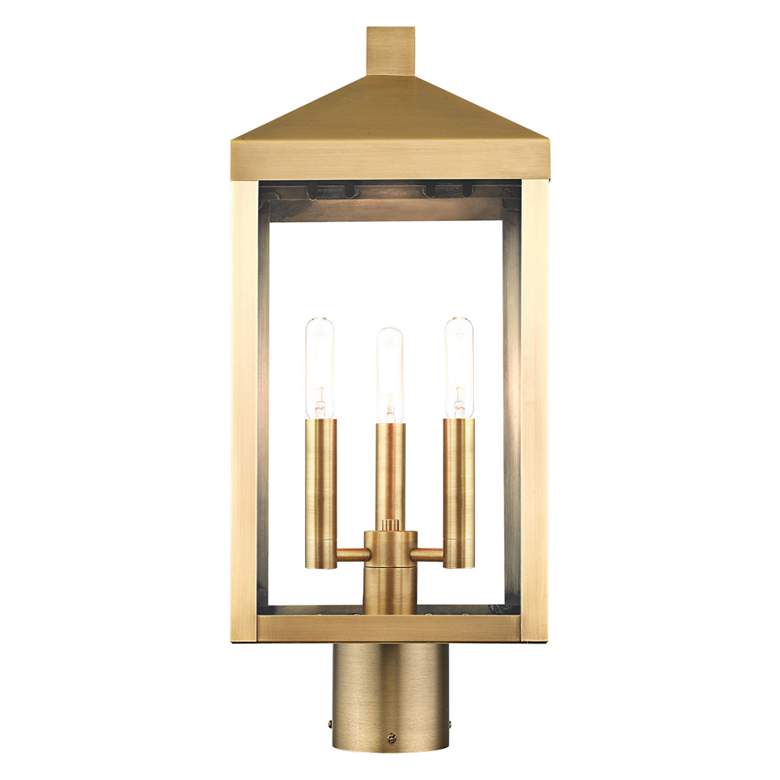 Image 2 Nyack 19 1/2" High Antique Brass Outdoor Post Light more views