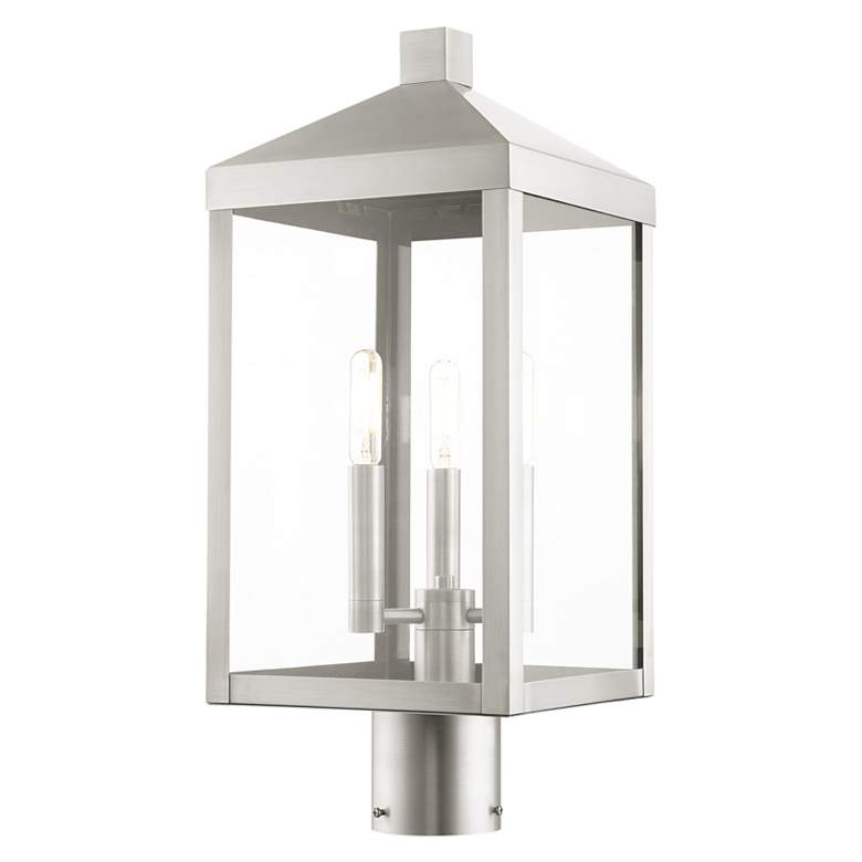 Image 1 Nyack 19 1/2" High Brushed Nickel Outdoor Post Light