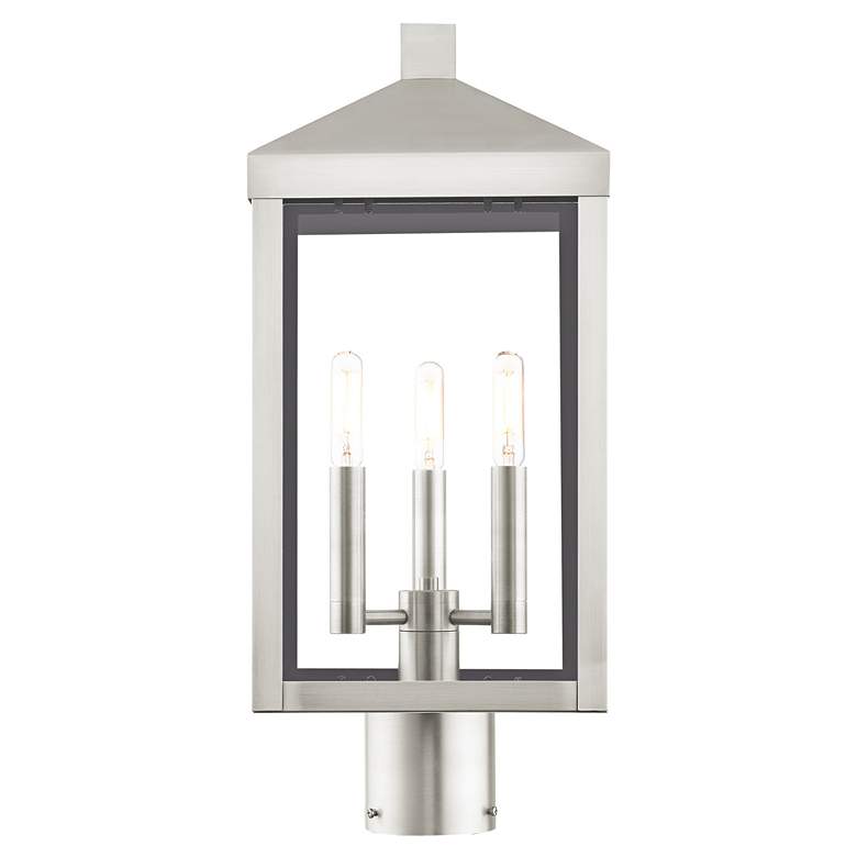 Image 2 Nyack 19 1/2 inch High Brushed Nickel Outdoor Post Light more views