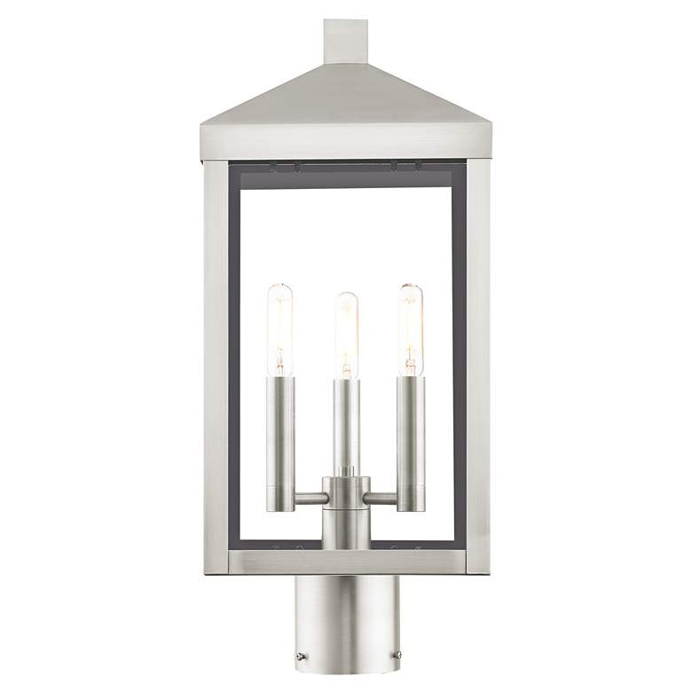 Image 2 Nyack 19 1/2" High Brushed Nickel Outdoor Post Light more views