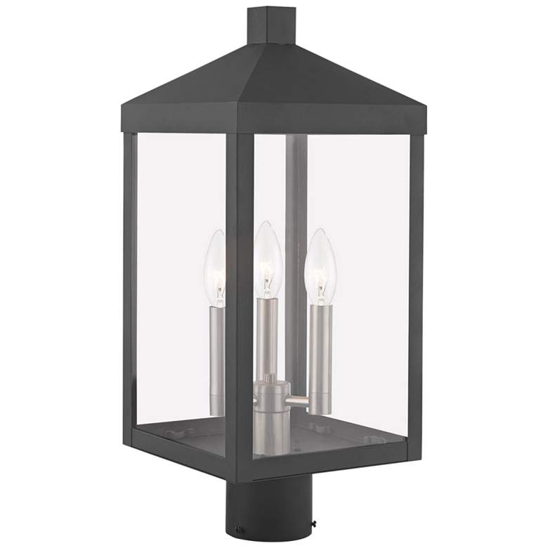 Image 2 Nyack 19 1/2 inchH Scandinavian Gray Outdoor Lantern Post Light