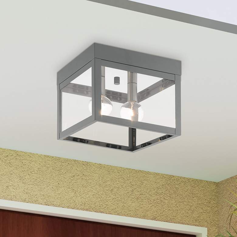 Image 1 Nyack 2 Light Nordic Gray Outdoor Ceiling Mount
