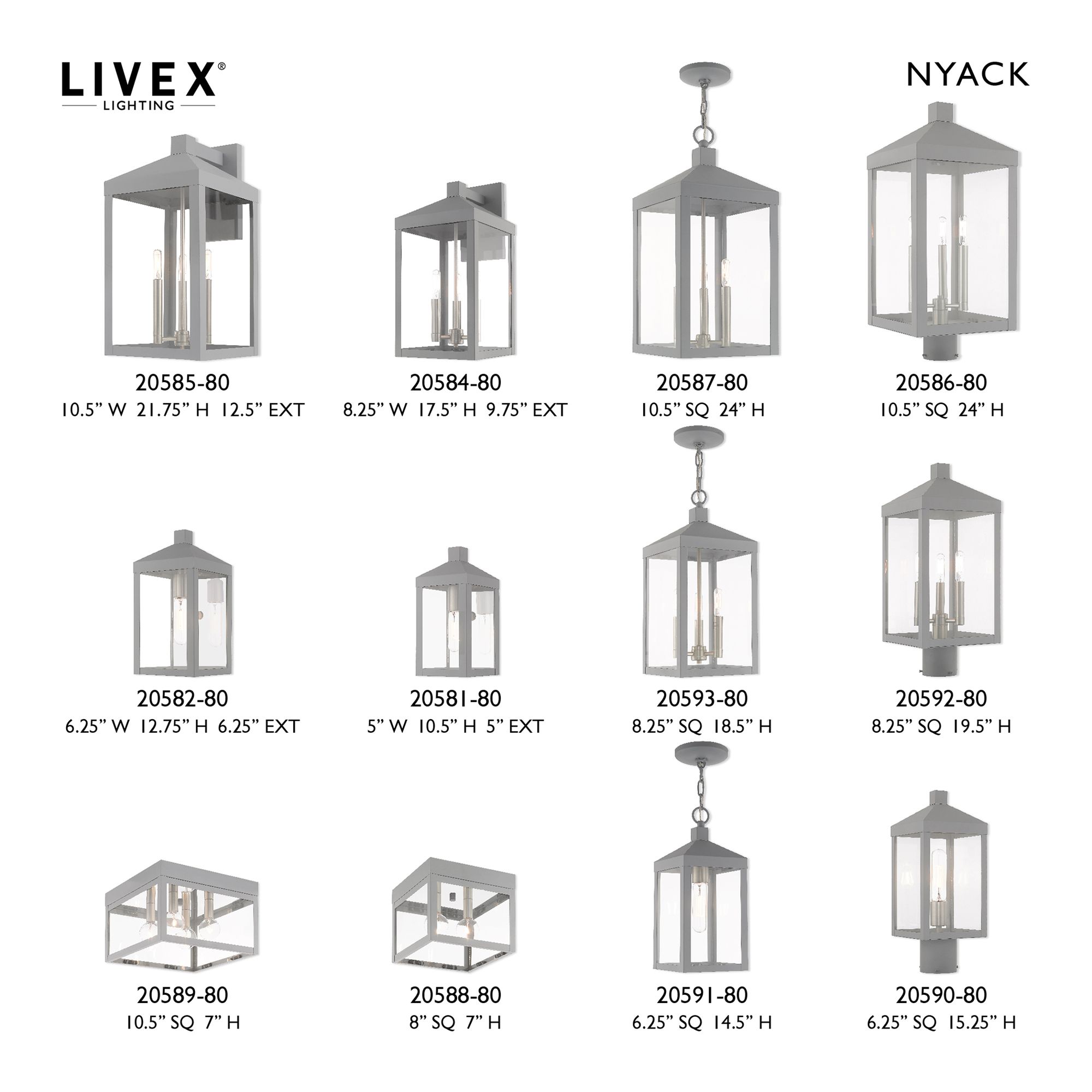Nyack 2 Light Nordic Gray Outdoor Ceiling Mount