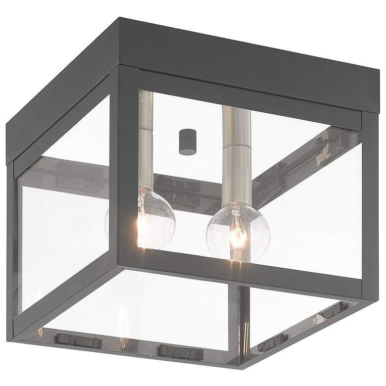 Image 1 Nyack 2 Light Scandinavian Gray Outdoor Ceiling Mount