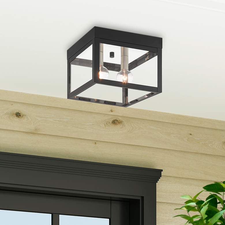 Image 1 Nyack 2 Light Scandinavian Gray Outdoor Ceiling Mount